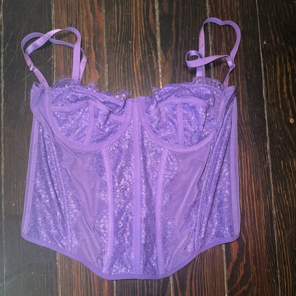 Lavender Lace Bustier Corset Top - Women Intimates & Sleepwear